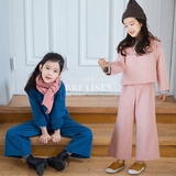 韩版儿童套装女童秋季新款纯棉卫衣阔腿裤两件套中大童运动服套装