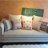 韩甜美糖果粉色韩式靠垫简约现代棉麻风格抱枕沙发几何靠枕含芯