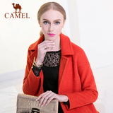 CAMEL骆驼女装2016 羊毛呢子大衣短款 加厚双排扣粗