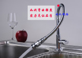 全铜厨房立式单冷水龙头万向洗碗盆不锈钢菜盆水槽通用标准4分口