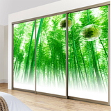 定做玻璃贴纸 衣柜门贴 橱柜贴移门贴 墙贴背景 竹子树林