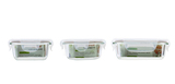 天勤耐热玻璃保鲜盒、微波炉专用保鲜碗、长方、正方、圆形三件套