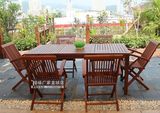 户外休闲一桌四六椅子阳台庭院花园防腐实木质茶几折叠三四五件套