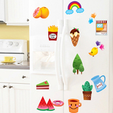 可移除墙贴纸贴画创意卡通水果食物小贴餐厅厨房瓷砖冰箱贴柜门贴