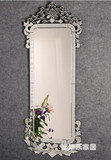欧式雕花镜子威尼斯镜装饰镜玄关镜 浴室镜卫浴镜 长方形挂镜壁镜