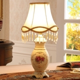 欧式台灯复古美式陶瓷台灯卧室创意时尚床头灯书房客厅装饰摆件