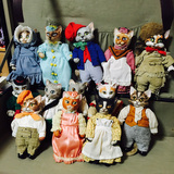 古董娃娃50年代老式富兰克林铸币厂殖民地猫娃娃-限量收藏品