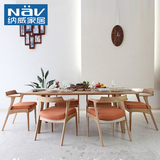 客厅实木小户型北欧现代简约4人 6人 8人餐桌椅子组合家具DT163