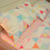 时尚可爱小清新白底旗粉色花朵纯棉床单床笠床上用品四件套可订做