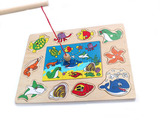包邮儿童玩具木制磁性钓鱼趣味游戏 宝宝益智力拼图版幼儿园木质