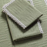 夏季绿色棉麻沙发垫亚麻坐垫四季通用防滑布艺沙发巾靠背简约现代