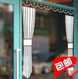 窗帘新款白色绿色蕾丝花边玻璃橱窗贴纸西餐厅服装店铺装饰墙贴画