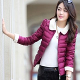 2015冬装新款女装纯色加厚羽绒棉服 韩版优雅气质外套短款棉袄潮