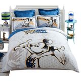 佳佳迪士尼罗莱 出品纯棉卡通四件套床单被套全棉单人床三件套1.2