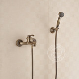 全铜仿古简易单花洒浴缸龙头 入墙式单把双控 铜浴缸淋浴龙头特价