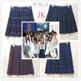 中古古着日本原单出口JK制服学生百褶格子短裙日本制