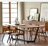 美式乡村老松木家具铁艺桌实木餐桌宜家铁木咖啡桌茶几泡茶办公桌
