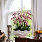 客厅摆件净化空气和家超大全手感蝴蝶兰盆栽仿真花套装假花装饰花
