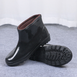 新款秋冬季短筒雨鞋男式保暖水鞋劳保鞋工作鞋