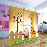 儿童房卡通屏风隔断卧室玄关现代时尚实木移动折叠布艺日式折屏