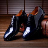 梵高固特异纯手工定制鞋男士商务皮鞋雕花男鞋系带真皮正装德比鞋