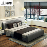 慕思布床 赫拉 简约现代小户型布艺床1.8米 软床可拆洗双人床1.5m