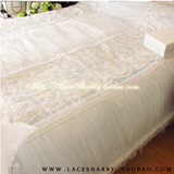 LACESHABBY韩国高级定制马卡龙古董蓝法式蕾丝婚庆床品床盖床罩