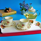 欧式田园玻璃陶瓷花茶花果茶茶具套装过滤芯加热水果茶壶整套礼盒