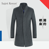 Saint Keron男装毛呢大衣男中长款呢子大衣修身羊毛呢外套风衣韩