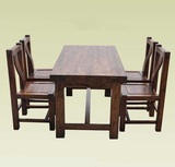 特价促销老榆木餐桌椅组合新中式现代简约实木原生态田园茶桌书桌