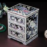 螺钿漆器韩国进口实木质多层首饰盒饰品箱公主欧式结婚礼物