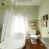 精品浴缸浴帘杆不锈钢圆形浴帘杆/L形/U型浴帘杆/浴室非免安装