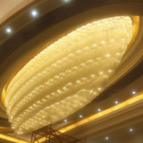 豪华酒店大堂工程水晶灯具别墅客厅椭圆形吸顶灯饰大型KTV会所灯
