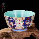 景德镇陶瓷花瓶 高档手绘仿古珐琅彩大碗粉彩瓷碗 古玩收藏小瓷器