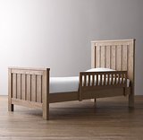 美国RH原单美式乡村复古橡木儿童床 法式卧室全实木床 欧式单人床