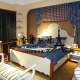 出口外贸原单 实木复古大床 美式乡村实木双人床 实木床 卧室家具