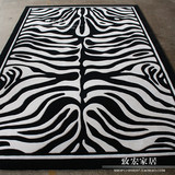 特价创意简欧现代黑白色豹纹虎皮卧室茶几客厅床边样板间个性地毯