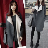 2016秋季新款韩版女装毛呢外套大码中长款呢子大衣加厚宽松长袖潮