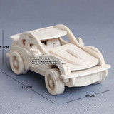 木质拼装汽车模型车儿童益智玩具3diy木制手工组装仿真保时捷礼物