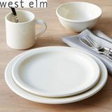 出口美国原单 west elm 外贸陶瓷餐具纯白色餐盘 汤盘 牛排盘