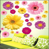 3D立体彩色雏菊向日葵婚房客厅温馨墙贴装饰卧室床头背景墙可移除