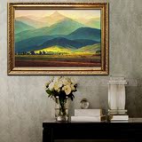 欧式油画抽象美式风景客厅玄关装饰画挂画有框画纯手绘大卫巨人山
