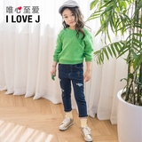 韩国女童春装【部份码现货】宝宝新款圆领套头卫衣针织衫/JOSTO65