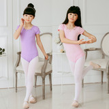 包邮幼儿舞蹈服装短袖棉女童形体服芭蕾练功服连体中国舞服考级服