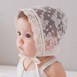韩国进口正品代购婴儿童百日拍照帽子蕾丝花边凉爽公主帽宝宝胎帽