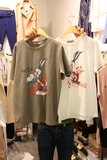 韩国代购进口女装Basquiat 字母兔子短袖T恤