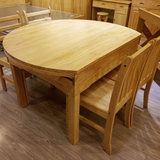 特价现代实木新西兰松木餐桌可伸缩圆桌方桌折叠8人大餐台