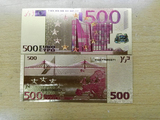 24k金箔纪念钞 彩印双面500欧元纸币 货币礼品 欧盟外国钱币收藏