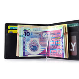 injoylife创意钱夹男短款 超薄钱包牛皮卡套真皮钞票夹驾驶证包