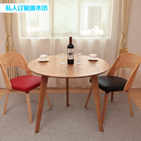 小户型家用4人实木餐桌现代简约圆形餐桌椅组合橡木组装饭桌圆桌